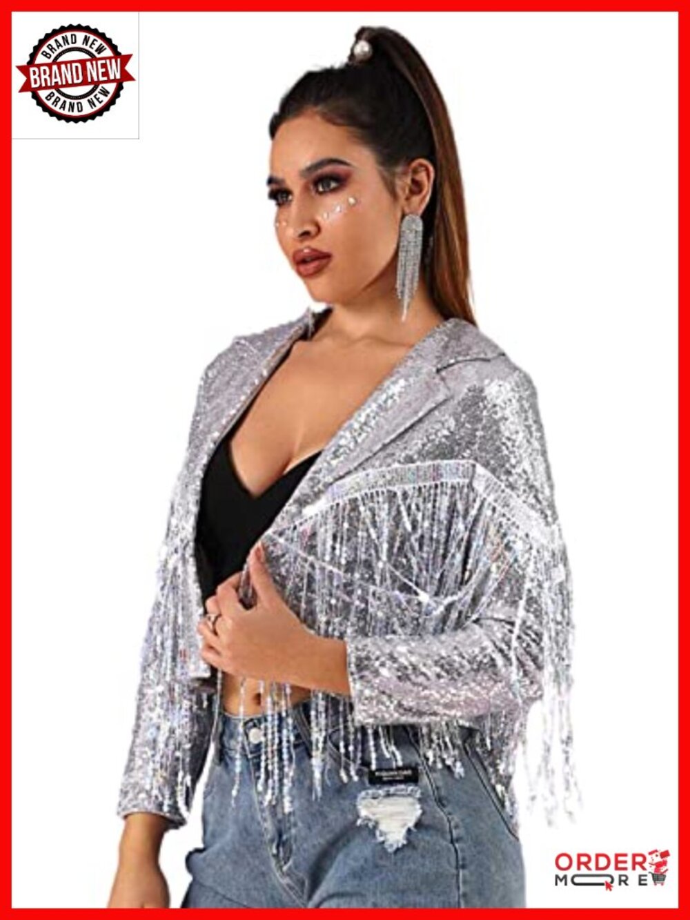 Fringe Sequin Blazer Jacket Cowboy Outfit Party Suiting